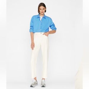 NWT Recycled Leather Le High 'N' Tight Straight
in Bone - Frame Pants